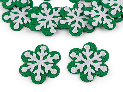 Copo de nieve navideño de fieltro Ø50 mm