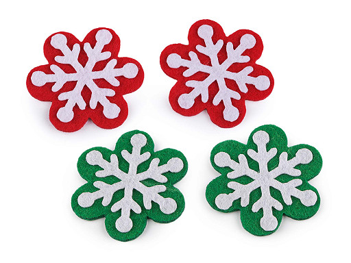Copo de nieve navideño de fieltro Ø50 mm