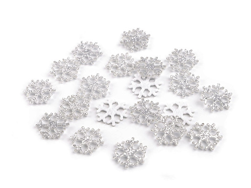 Christmas felt snowflake with glitter Ø15 mm