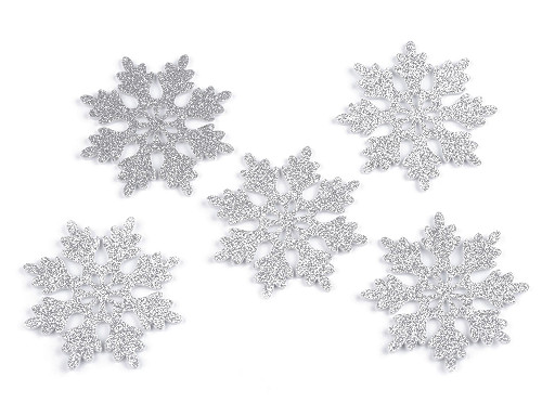 Flocon de neige de Noël en feutre avec paillettes, Ø 75 mm