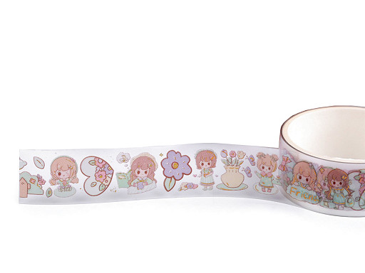 Decorative adhesive tape with a children's motif, width 15 mm