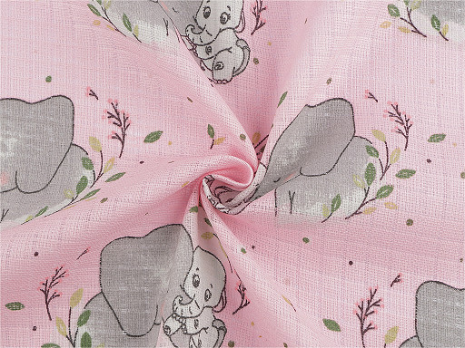 Cotton cheesecloth / muslin fabric, elephant