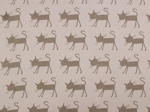  Toile en coton Chats imitation lin, épaisse