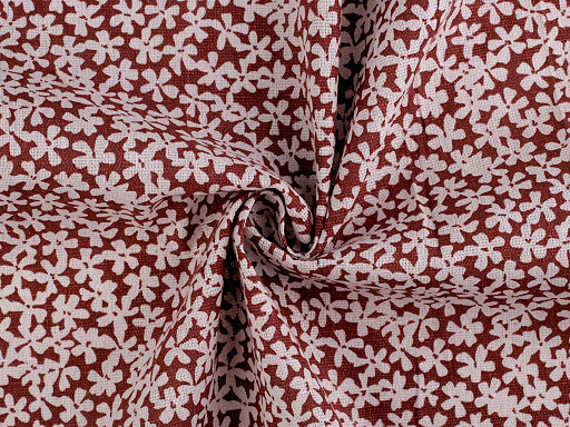 Cotton fabric / linen imitation, coarser, flowers