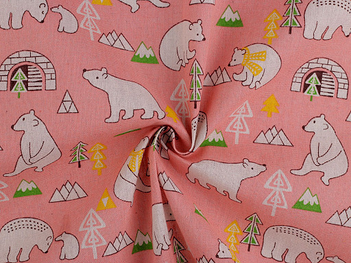 Cotton fabric / imitation linen, polar bear