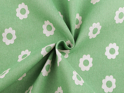 Decorative fabric / linen imitation / polycotton, flowers