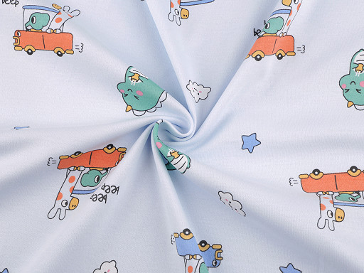 Cotton Knit Fabric, Animals, width 200 cm