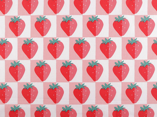 Cotton fabric/canvas, strawberry