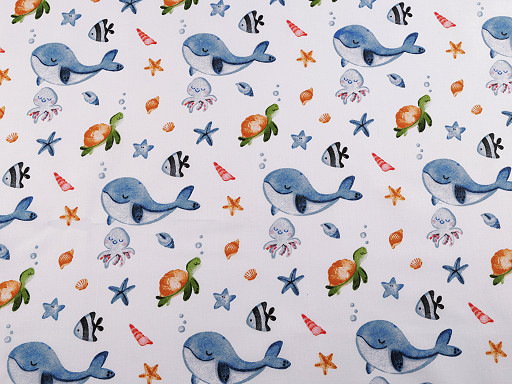 Cotton fabric / canvas, sea world