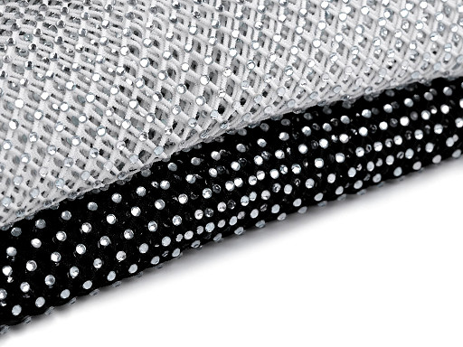 Elastic mesh with rhinestones 