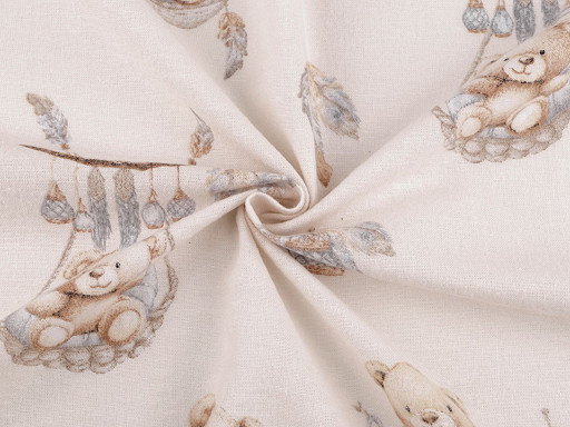 Cotton flannel fabric, teddy bear