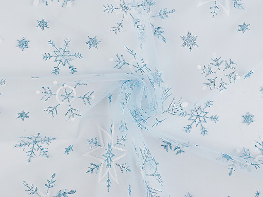 Tulle clothing / decorative Christmas snowflakes with glitter