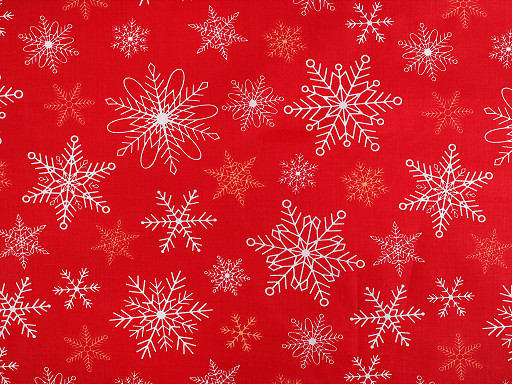 Material textil din bumbac/pânză de Crăciun cu fulgi de zăpadă