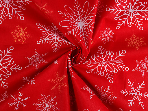Baumwollstoff Weihnachten/Leinwand Schneeflocken