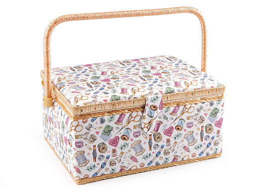 Sewing basket upholstered, tailor motif