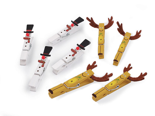 Christmas wooden peg snowman, reindeer