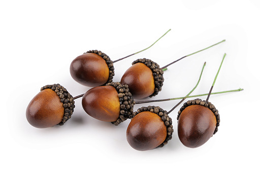 Artificial acorn on a wire