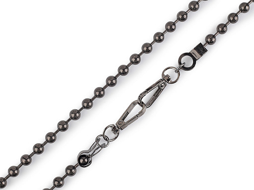 Catena a palline, per borse, con moschettone, lunghezza: 120 cm