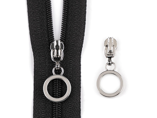 Slider for nylon zippers No 3, with ring