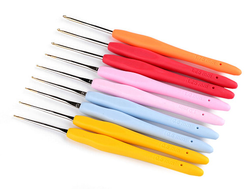 Crochet hook set with silicone and gold tip