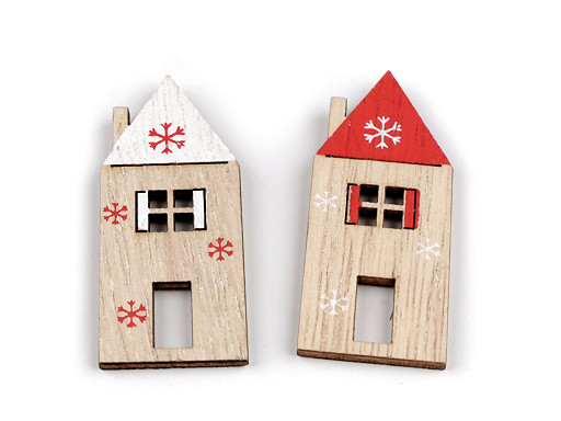 Maisonnette de Noël autocollante en bois