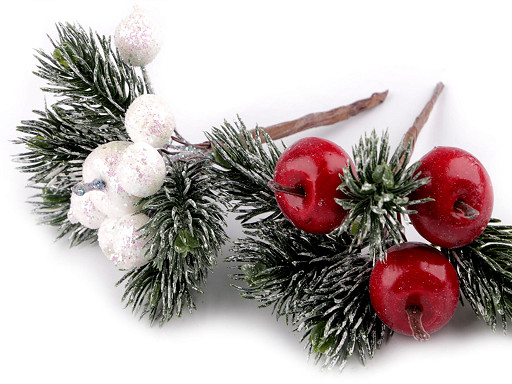 Artificial Christmas apples on a wire