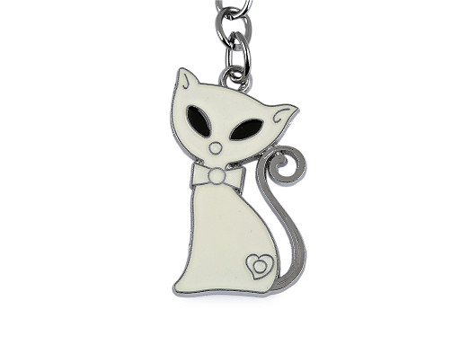 Llavero metálico/aro para mochila, gato