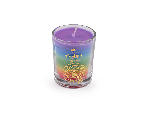 Bougie Chakra parfumée dans un pot en verre, 60 g