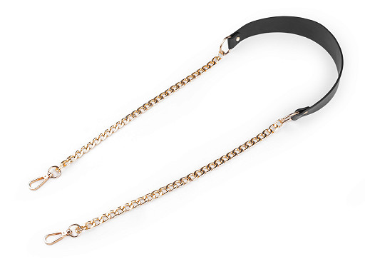 Taschenhenkel mit Kette und Karabinern, Breite 4 cm