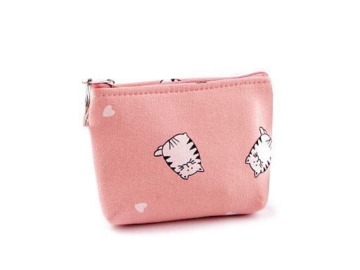 Kleine Textil-Geldbörse/Schlüsseletui Katze, 11 x 8 cm