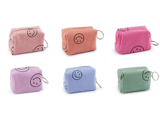 Astuccio per bambine / portachiavi, motivo: smiley, dimensioni: 9 x 6 cm