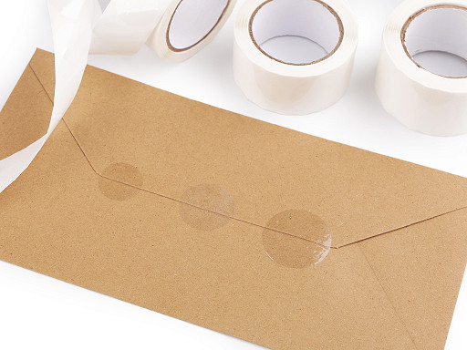 Self-adhesive transparent circles on a roll Ø2; 2.5; 3 cm