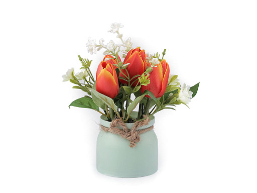 Künstliche Tulpen in Blumentopf