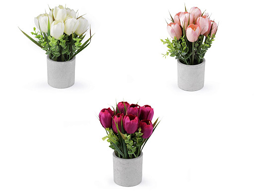 Künstliche Tulpen in Blumentopf