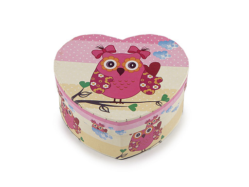 Geschenkbox Herz, Eule, 11,5 x 10 cm