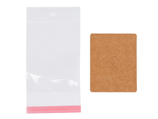 Papierová karta na brošňu s vreckom s eurozávesom 6x7,5 cm