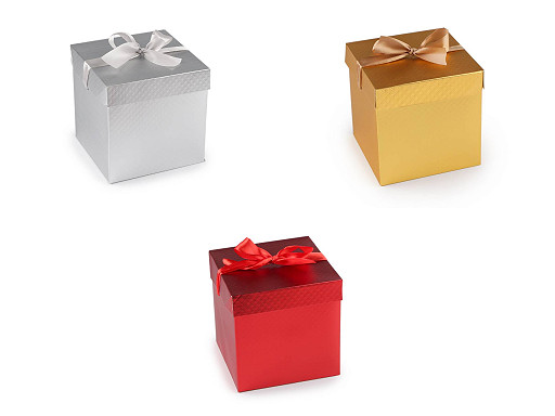 Ajándékdoboz masnival metalikus