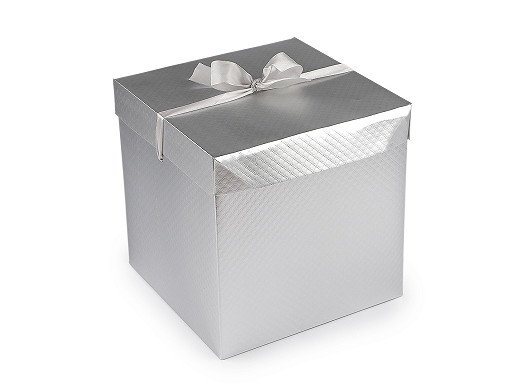 Darčeková krabica s mašľou metalická
