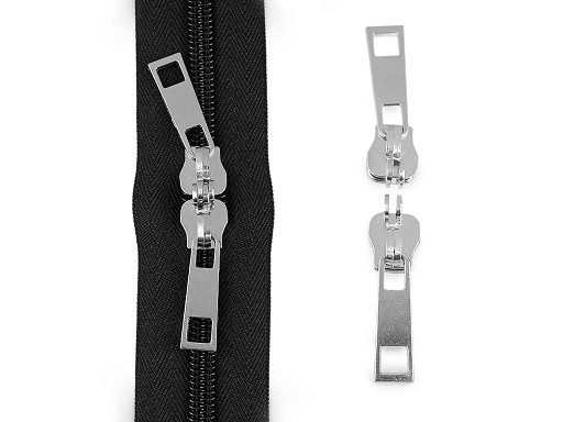 Cursor para cremalleras de nailon del n.º 7, con orificios para candado