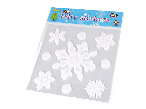 Adhesivos de gel con forma de copos de nieve navideños