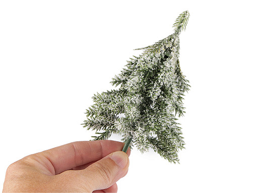 Umelý stromček na drôtiku zasnežený do vencov, kvetináčov 13 cm, 17 cm