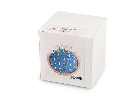 Zestaw kreatywny do wyrobu poduszeczki do igieł z drewnianą bazą 