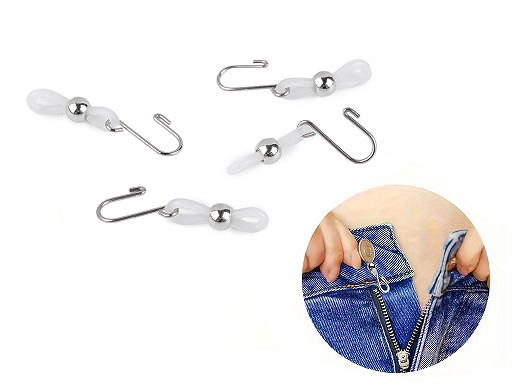 Speciális kampó a nadrág cipzárjának szétnyílása ellen