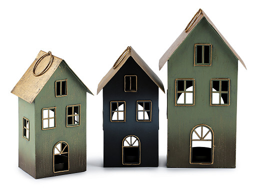 Lampion domek metalowy 