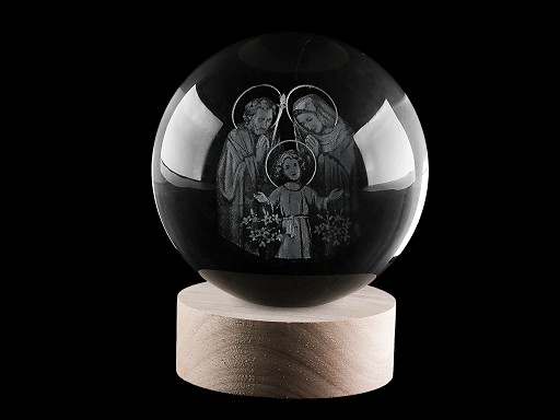 LED svietiaca sklenená guľa Ø10 cm