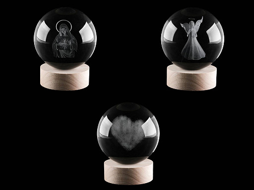 LED-beleuchtete Glaskugel, Ø 10 cm