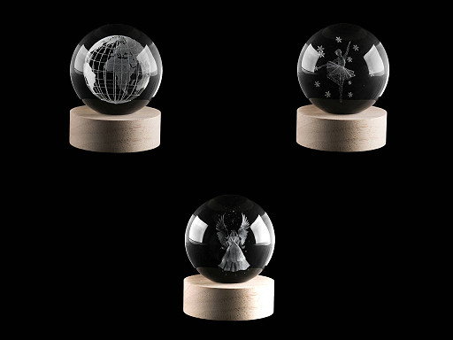 LED svietiaca sklenená guľa Ø8 cm