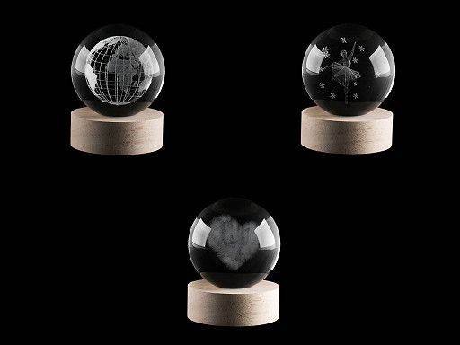 LED-beleuchtete Glaskugel, Ø 8 cm