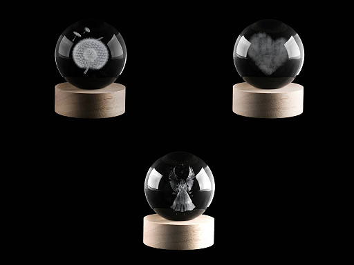 LED svietiaca sklenená guľa Ø8 cm