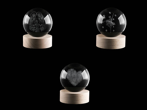 LED svietiaca sklenená guľa Ø8 cm